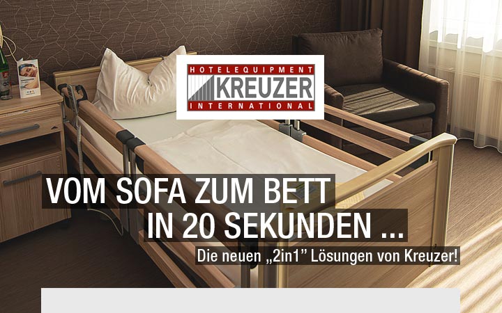 Vom Sofa zum Bett in 20 Sekunden - Kreuzer Hotelequipment